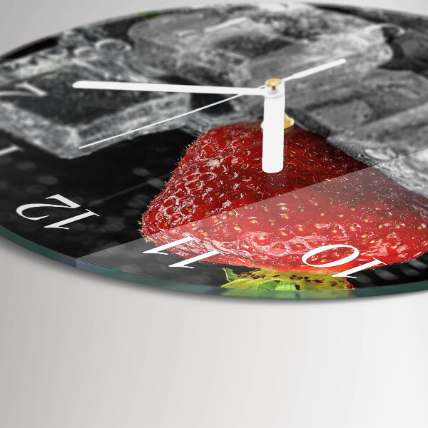 Glas wanduhr Erdbeereis