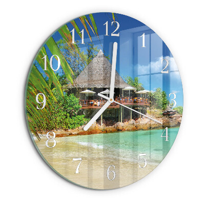 Glas wanduhr Insel