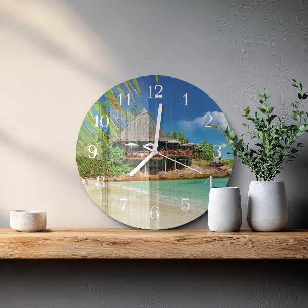 Glas wanduhr Insel