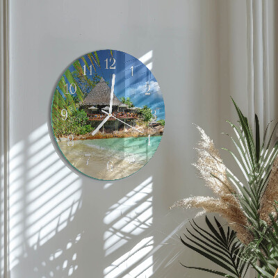 Glas wanduhr Insel
