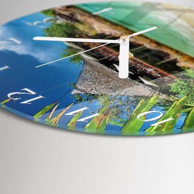 Glas wanduhr Insel
