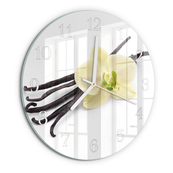 Glas wanduhr Vanille