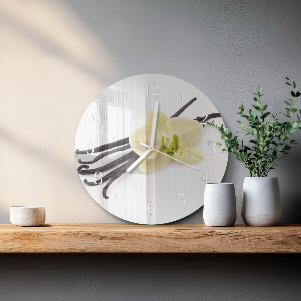 Glas wanduhr Vanille