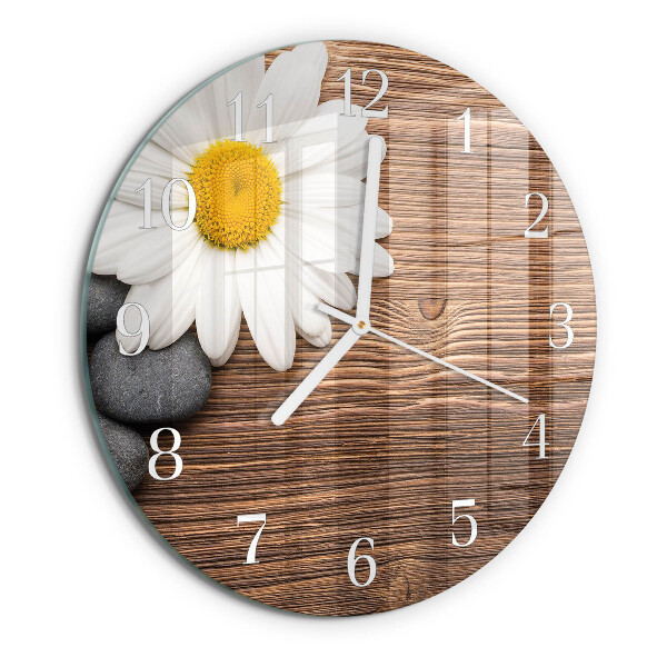Glas wanduhr Gänseblümchen