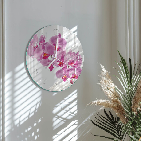 Glas wanduhr Orchidee