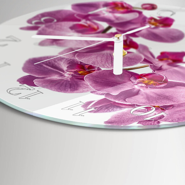 Glas wanduhr Orchidee