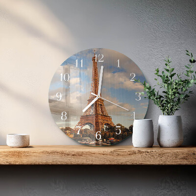 Glas wanduhr Paris