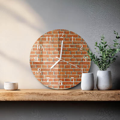 Glas wanduhr Ziegel