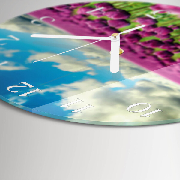 Glas wanduhr Tulpen