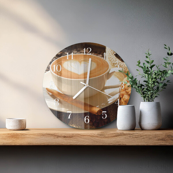 Glas wanduhr Kaffeeherz
