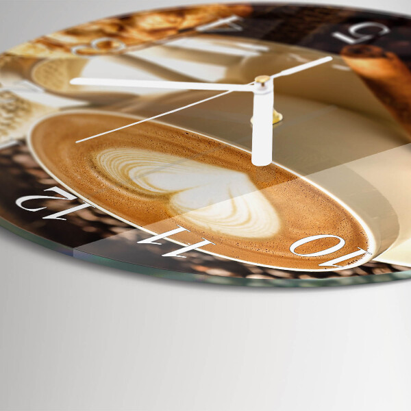 Glas wanduhr Kaffeeherz