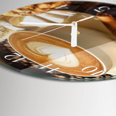 Glas wanduhr Kaffeeherz