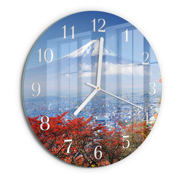 Glas wanduhr Berg