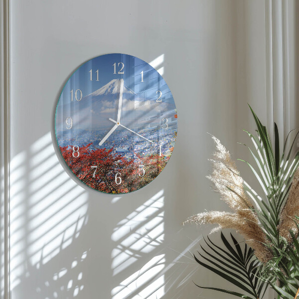 Glas wanduhr Berg