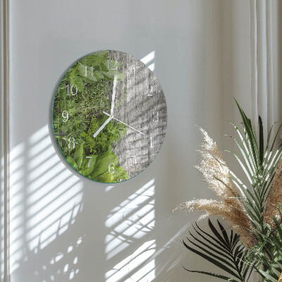 Glas wanduhr Kräuter