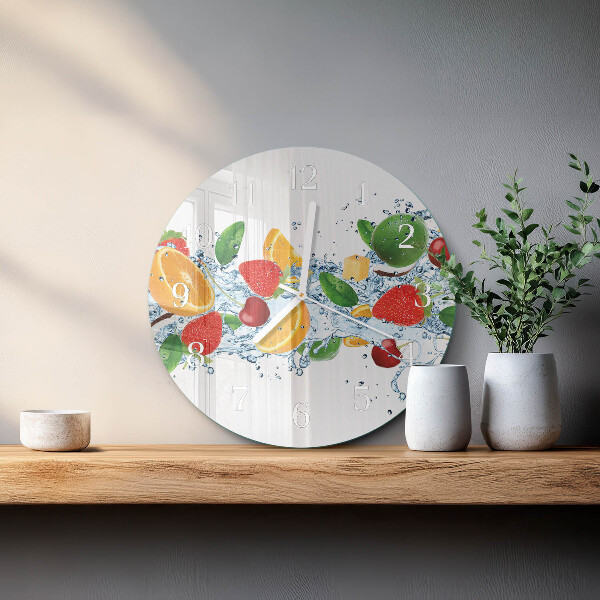 Glas wanduhr Obst