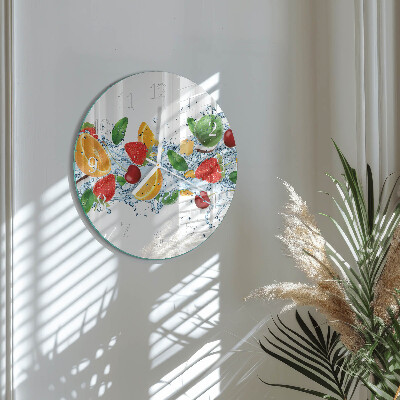Glas wanduhr Obst