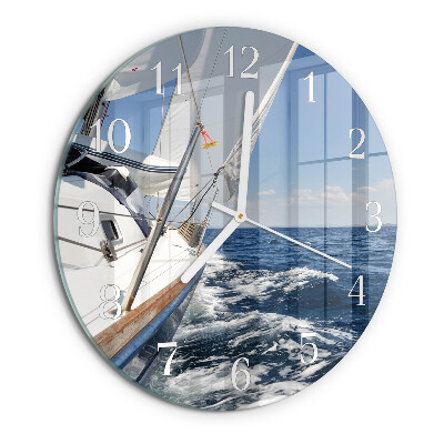Glas wanduhr Yacht