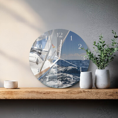 Glas wanduhr Yacht