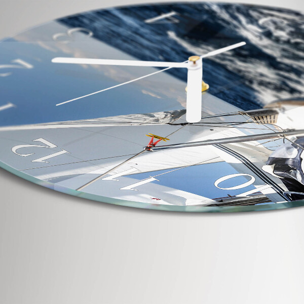 Glas wanduhr Yacht