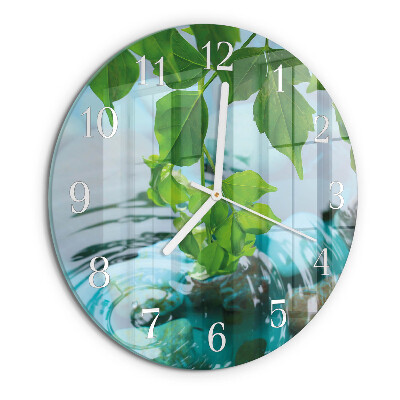 Glas wanduhr Blätter