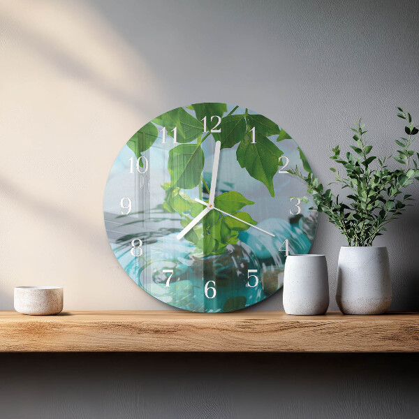 Glas wanduhr Blätter