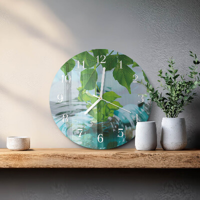 Glas wanduhr Blätter
