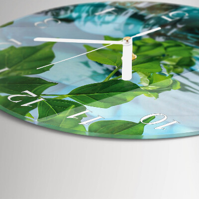 Glas wanduhr Blätter