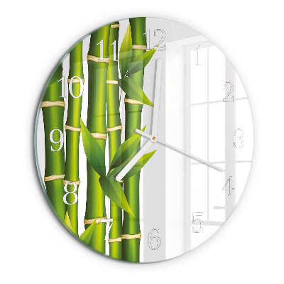 Glas wanduhr Bambus