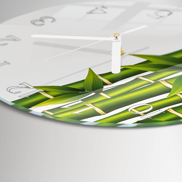 Glas wanduhr Bambus