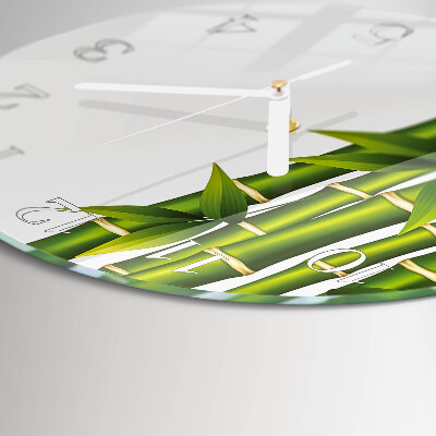 Glas wanduhr Bambus