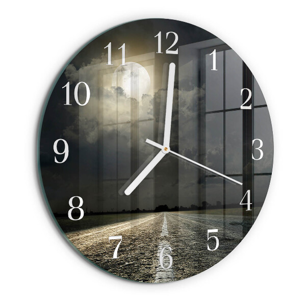 Glas wanduhr Mondbahn