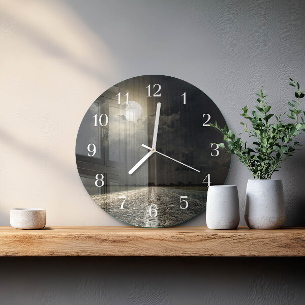 Glas wanduhr Mondbahn