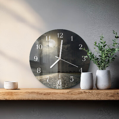 Glas wanduhr Mondbahn