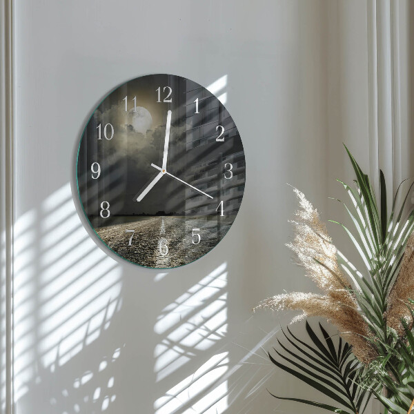 Glas wanduhr Mondbahn