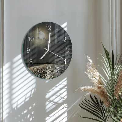Glas wanduhr Mondbahn