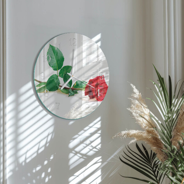 Glas wanduhr Rose