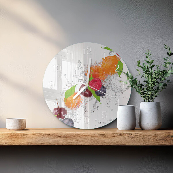 Glas wanduhr Obst