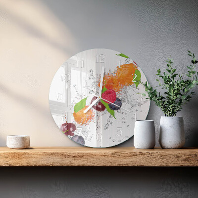 Glas wanduhr Obst