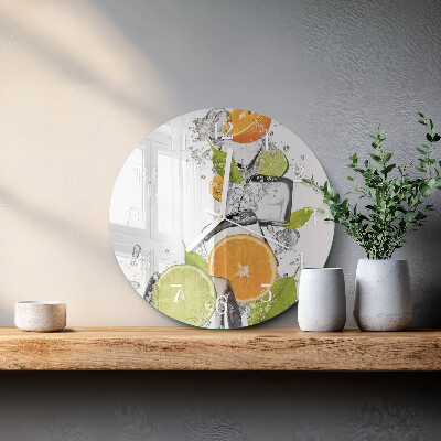 Glas wanduhr Zitrusfrüchte