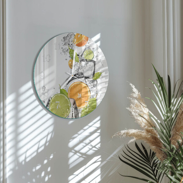 Glas wanduhr Zitrusfrüchte