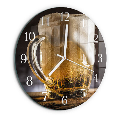 Glas wanduhr Bier