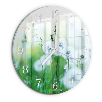 Glas wanduhr Wiese
