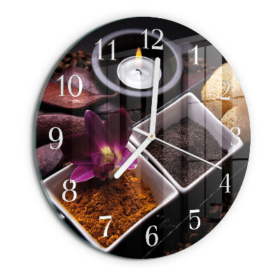 Glas wanduhr Orchidee
