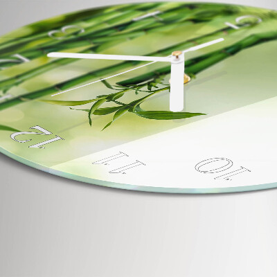 Glas wanduhr Bambus