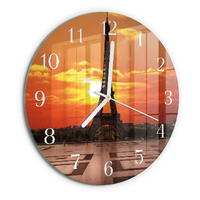 Glas wanduhr Eiffelturm