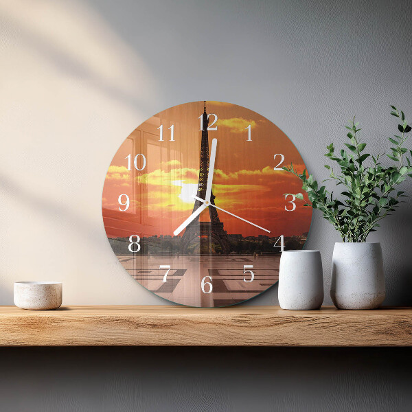 Glas wanduhr Eiffelturm