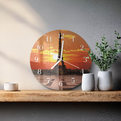 Glas wanduhr Eiffelturm