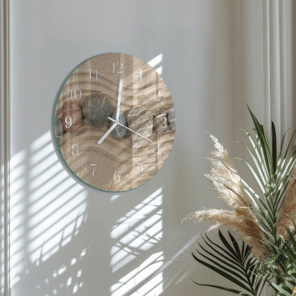 Glas wanduhr Steine ​​Sand