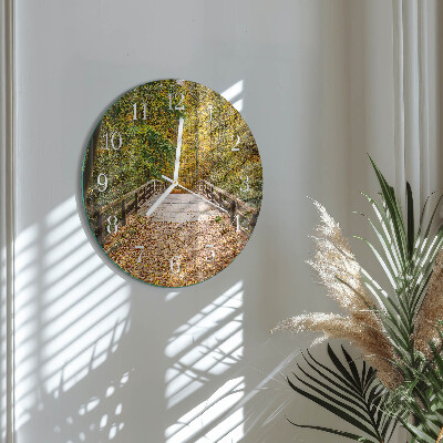 Glas wanduhr Waldbrücke
